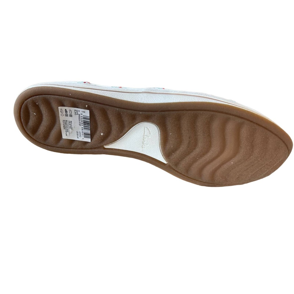 Clark’s Cloudsteppers Slip On Breeze Step White Floral Women’s Shoes Size 8.5 - Picture 6 of 6